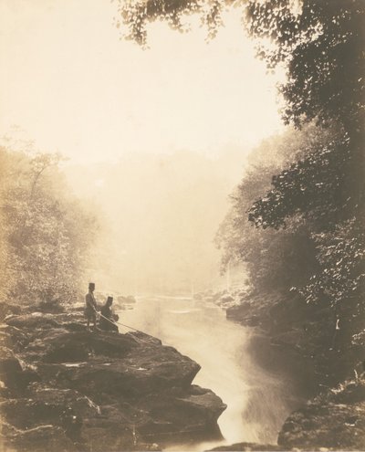 İskele ve Havuz, Yolun Altında, 1854. by Roger Fenton