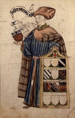 John Norman in the City Alderman Cüppeleri, c.1450 (kağıt üzerine suluboya) by Roger Leigh