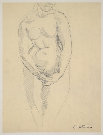 Elleri çapraz olan çıplak by Roger de La Fresnaye