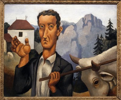 Geyik. Roger de La Fresnaye (1885-1925), ahşap üzerine yağlı boya tablosu by Roger de La Fresnaye