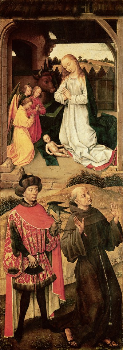 Üçlü Calvary (sol panel, üst bölümde Doğuş, alt bölümde Assisi