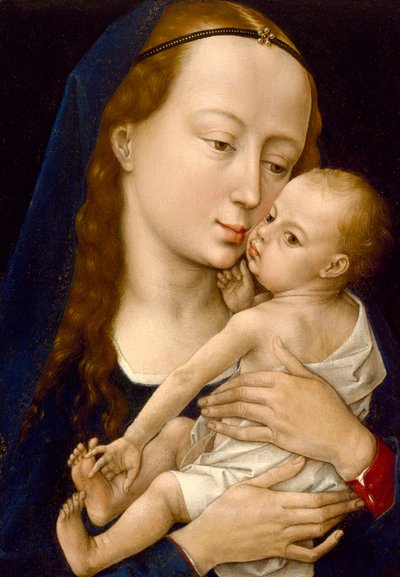 "Bakire ve Çocuk" (Bakire ve Çocuk) Tablosu Rogier van der Weyden (yaklaşık 1399-1464) 1454