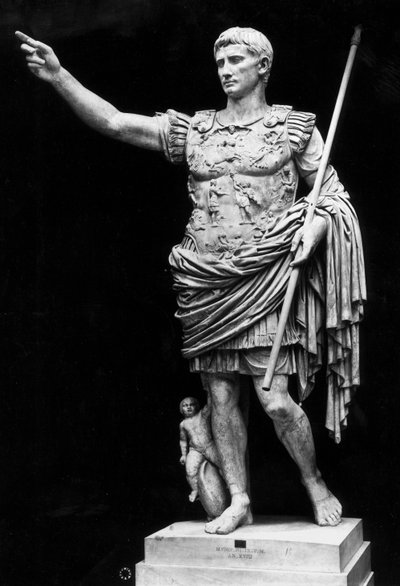 Augustus of Prima Porta (mermer) (s/b fotoğraf) by Roman
