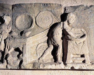 Ekmek yapımını betimleyen kısma, Roma, MS 2.-3. yüzyıl by Roman