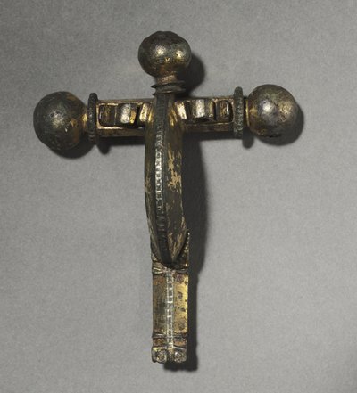 Tatar yayı Fibula, c.350-400 (bronz, yaldızlı-bronz, gümüş ve niello) by Roman