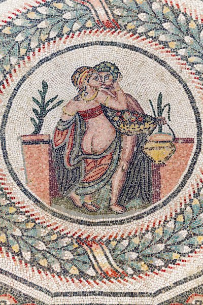 Eros ve Psyche. 3. - 4. yüzyıl. Casale Roma Villası, Sicilya (mozaik) by Roman