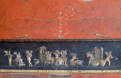 Aşk tanrılarını betimleyen friz, Vettii Evi, Pompeii (Unesco Dünya Mirası Listesi by Roman