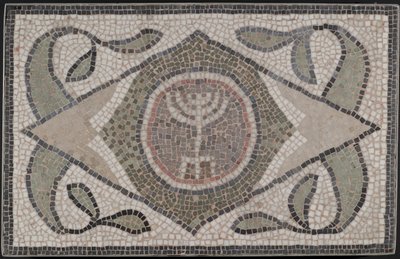 Menora Mozaiği, MS 6. yüzyıl (taş ve harç) by Roman