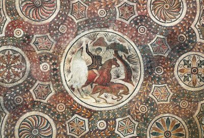 Av sahneli mozaik, MS 4. yy (mozaik) by Roman