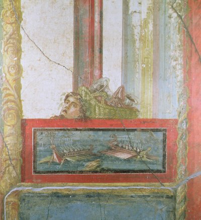 Deniz sahnesi, Pompei, İtalya (fresk) by Roman