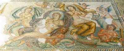 Nereides ve Bythos, Aion Evi, Baf, Kıbrıs (mozaik) by Roman