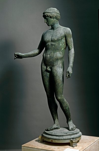 Roma Sanatı: “” Ephebe”” Pompei'den bir Yunan orijinalinden sonra bronz heykel by Roman