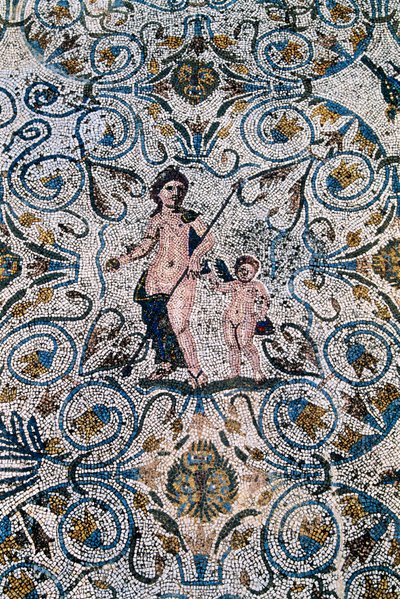 Roma Sanatı: Amfi tiyatronun Roma villasından MS 4. yüzyıl mozaiği. Merida, Museo Nacional de Arte Romano, İspanya by Roman