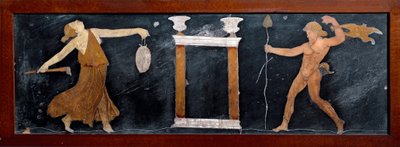 Roma Sanatı: “” Küçük bir tapınağın yanında bir menade ve bir satirin dansı””” Pompei