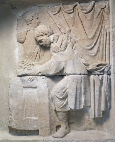 Ekmek tüccarını betimleyen mozoleden Roma kabartması, MS 2. yüzyıl by Roman