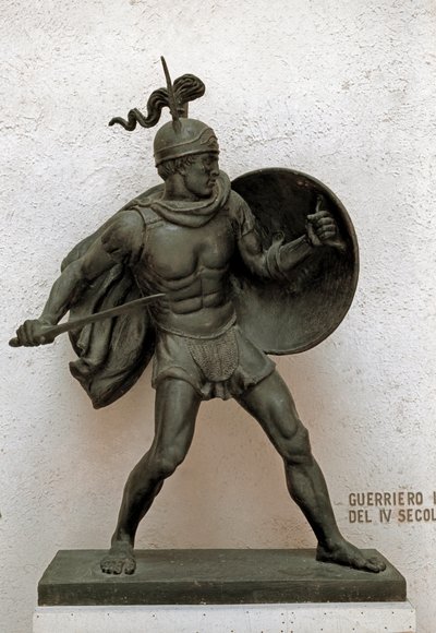 Roma sanatı: Romalı savaşçının bronz heykeli. 4. yüzyıl M.Ö. Roma, Roma uygarlığının müzesi by Roman