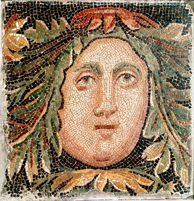 Roma sanatı: bir deniz tanrısının başını temsil eden mozaik. MS 3. yüzyıl. Roma, Ulusal Roma Müzesi - Roma Sanatı. Deniz Kutsallığı. Mozaik, MS 3. yy. Ulusal Roma Müzesi, Roma, İtalya - Roma Sanatı. Mozaik, MS 3. yy. Ulusal Müze Roma by Roman