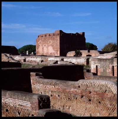Roma sanatı: başkentin kalıntılarının görünümü, Ostia arkeolojik alanı by Roman