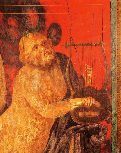 Silenus lir çalıyor, Villa of Mysteries, Pompeii, Campania, Roma Uygarlığı