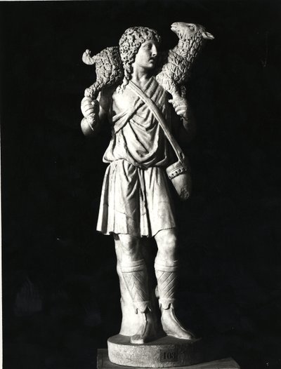 The Good Shepherd, erken Hıristiyanlık dönemi (mermer) (s/b fotoğraf) by Roman