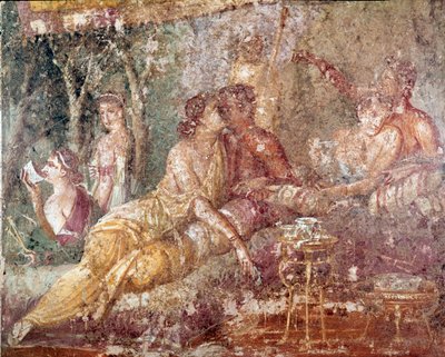 Triclinium, çift öpüşme (fresk by Roman