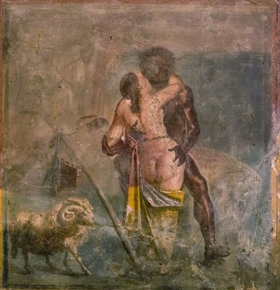 Galatea ve Polyphemus, 1. yüzyıl. by Roman Pompeian wall painting.