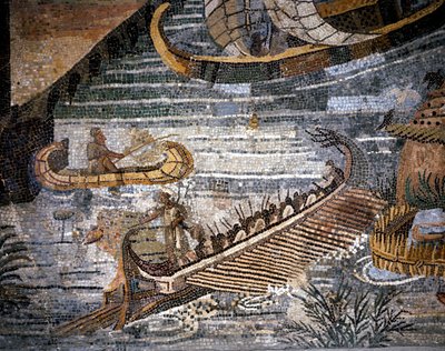 Bir Roma biremi (bir çeşit galere iki sıralıdır) Palestrina