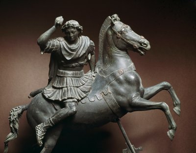 Büyük İskender (MÖ 356-323) atlı At, Bucephale olacaktı. Lysippe of Sicyone (MÖ 395-305) Napoli, Museo Archeologico Nazionale tarafından orijinalinden sonra bronz heykel by Roman Roman