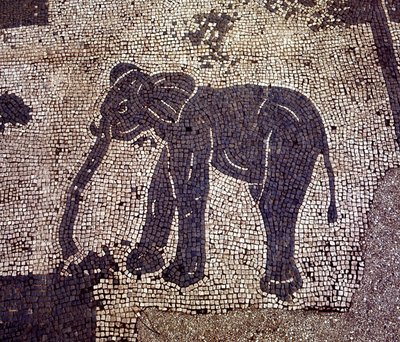 Antik Ostia (Ostia). Place des Corporations. Sabratha Denizciler Şirketi