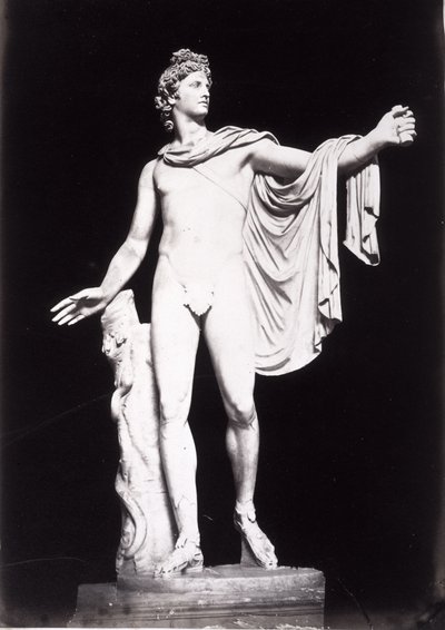 Apollo Belvedere, MÖ 4. yüzyıla ait bir Yunan orijinalinin kopyası, önceki restorasyonların kaldırılmasından önceki (mermer) by Roman Roman