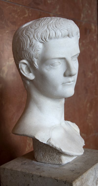 Sanat Roma İmparator Caligula Büstü (12 - 41 AD) mermer Musee du Louvre. by Roman Roman