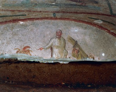 Dekoratif fresk Yeraltı Mezarları Priscilla, Roma (UNESCO Dünya Mirası Listesi) by Roman Roman