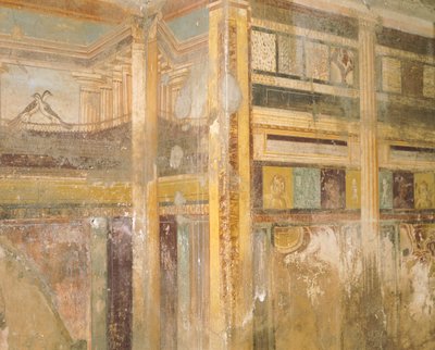 Fresk detayı, duvar süslemelerinin bir parçası, Labirent Evi, Pompeii, Campania, Roma Uygarlığı by Roman Roman