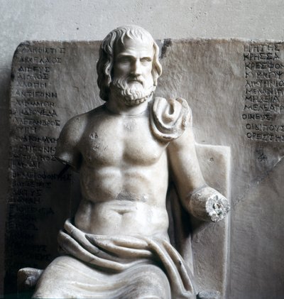 Euripides, Yunan trajik şairi. (Roma imparatorluk mermeri) Louvre Müzesi, Paris. by Roman Roman
