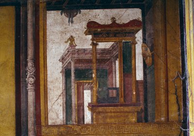 Fantastik mimariler, Pompeii Vettii Evi'ndeki oecus'tan fresk (UNESCO Dünya Mirası Listesi) by Roman Roman