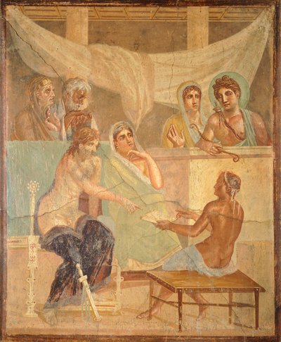 Pompeii'den (UNESCO Dünya Mirası Listesi) Admetus ve Alcestis'i tasvir eden fresk by Roman Roman