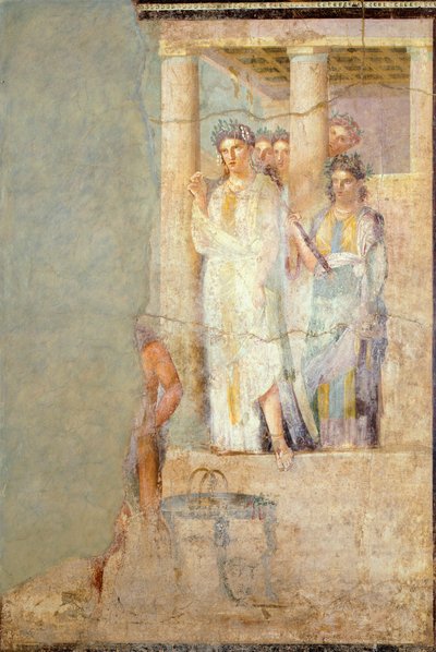 Pompeii'deki Caecilius Iucundus Evi'nden Boğa burcundaki Iphigenia'yı tasvir eden fresk by Roman Roman