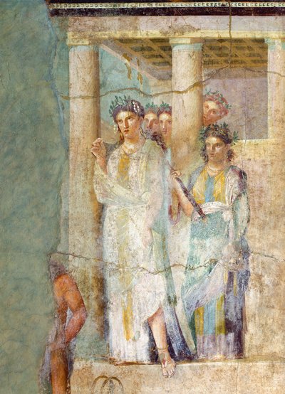 Pompeii, Campania, Roma Medeniyeti'ndeki Pinario Ceriale Evi'nden Tauris'teki Iphigenia'yı tasvir eden fresk by Roman Roman