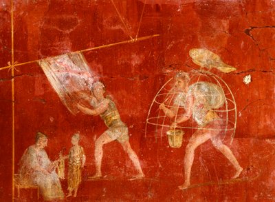 Pompeii'den (UNESCO Dünya Mirası Listesi) Çamaşırcıları tasvir eden fresk by Roman Roman