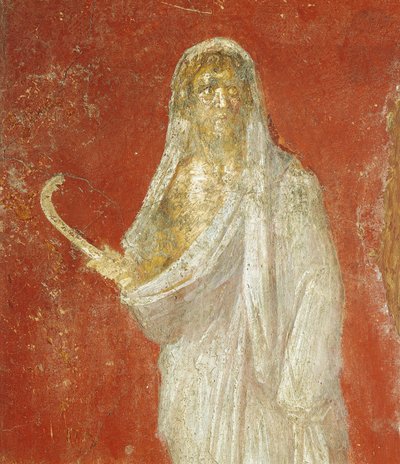 Pompei'den Satürn'ü tasvir eden fresk by Roman Roman