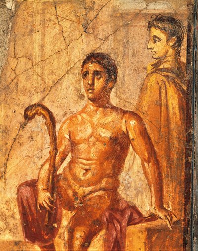 Yüzüncü Yıl Evi, Pompeii, Campania, İtalya'dan Selene ve Endymion'u tasvir eden fresk by Roman Roman
