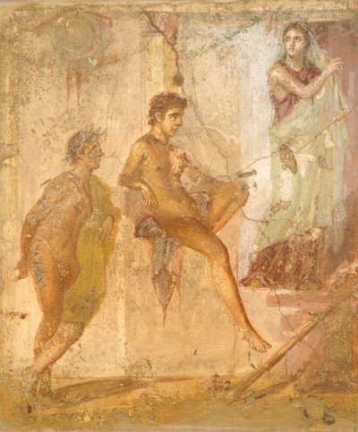 Altın Aşk Tanrısı Evi, Pompeii, Campania, Roma Medeniyeti'nden Venüs'ün balık tutmasını tasvir eden fresk by Roman Roman