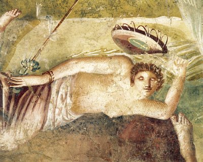 House of Citharist, Pompei, İtalya'dan uyuyan Maenad'ı tasvir eden fresk by Roman Roman