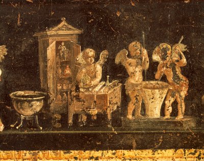 Vetti Evi'nden fresk, Pompeii, Campania, Roma Uygarlığı by Roman Roman