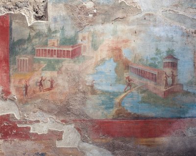 Pompeii'deki Küçük Çeşme Evi'nin çeşme-nymphaeumunun freski (UNESCO Dünya Mirası Alanı) by Roman Roman