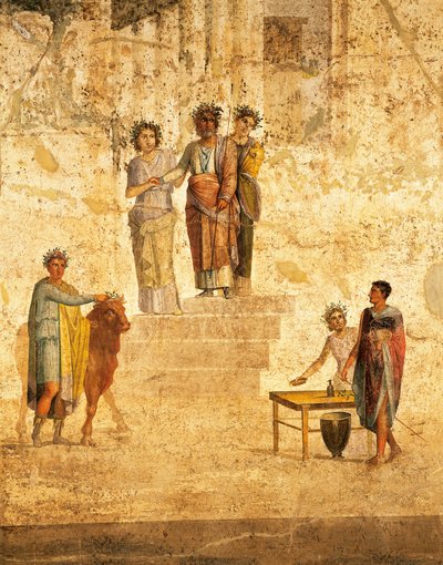 Pompeii'den Jason ve Pelias'ı tasvir eden fresk by Roman Roman