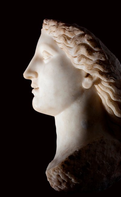 Tanrıça Junon Başkanı - Beyaz mermer heykel, Roma dönemi, Banasa (Fas) - Musee d