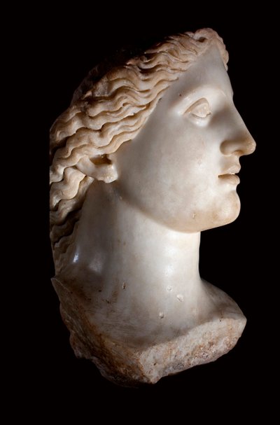 Tanrıça Junon Başkanı - Beyaz mermer heykel, Roma dönemi, Banasa (Fas) - Musee d