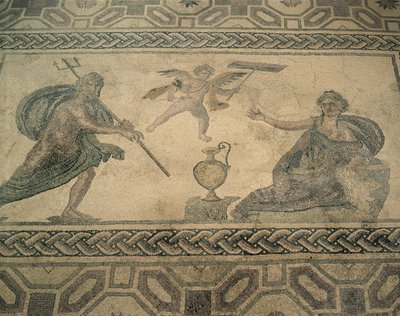 Yerdeki bir duvar resminin yüksek açılı görünümü, Baf, Kıbrıs (Fotoğraf) by Roman Roman