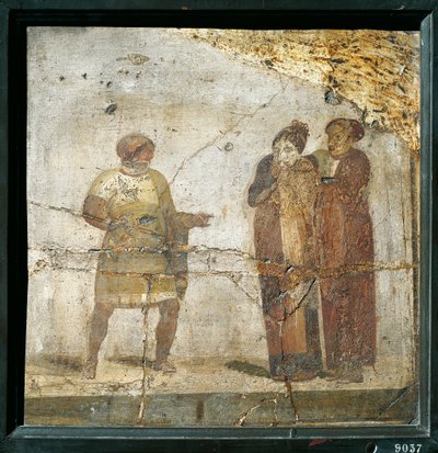 İtalya, Campania, Pompeii, Tiyatro sahnesi, fresk by Roman Roman